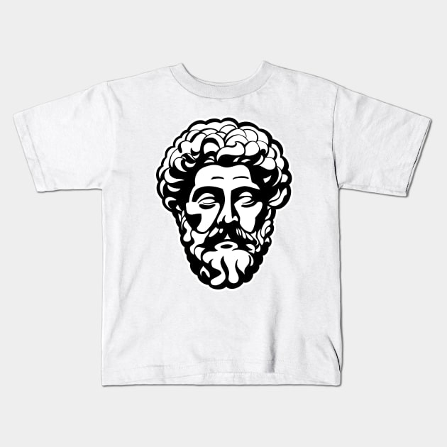 Marcus Aurelius Portrait Kids T-Shirt by HalpinDesign